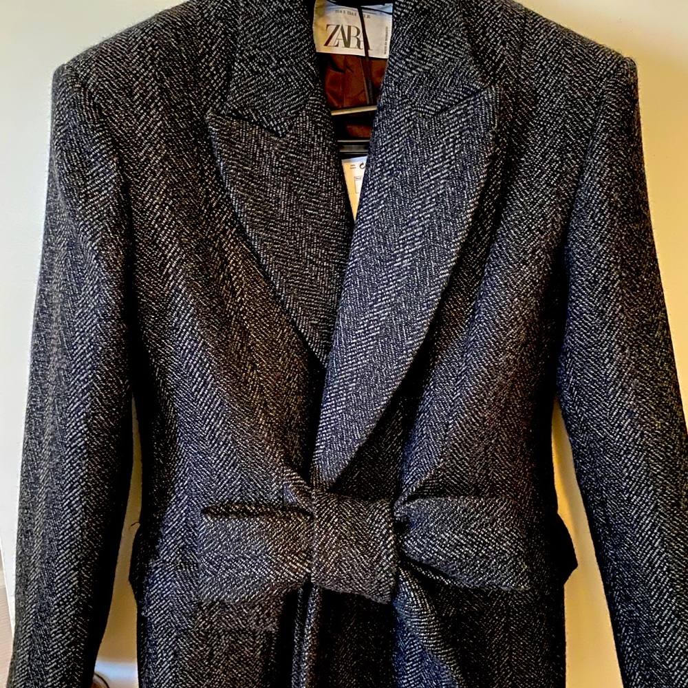 Zara bow front coat